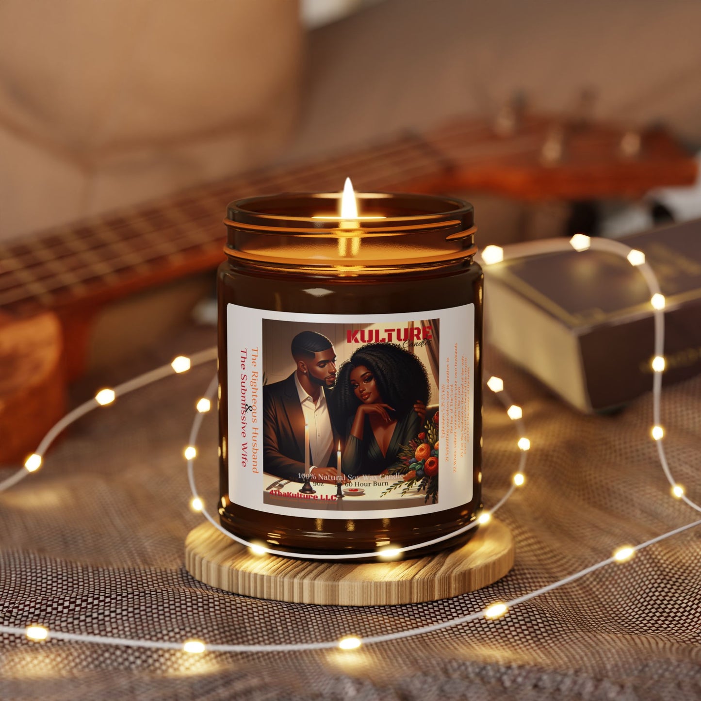 "The Righteous Husband & Submissive Wife"-Scented Soy Candle (Amber Jar)