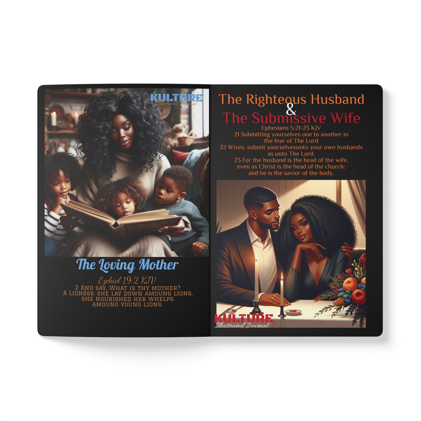 "Virtuous" Softcover Journal (with Inside Illustrations and Scripture)