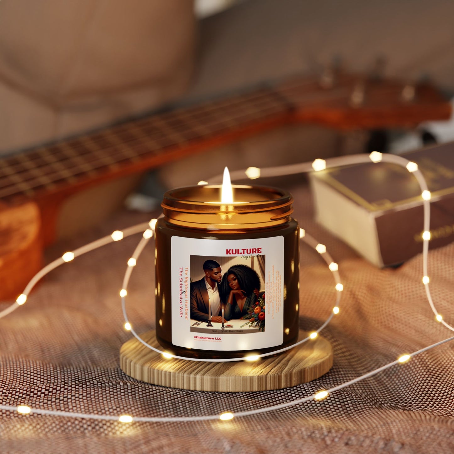 "The Righteous Husband & Submissive Wife"-Scented Soy Candle (Amber Jar)
