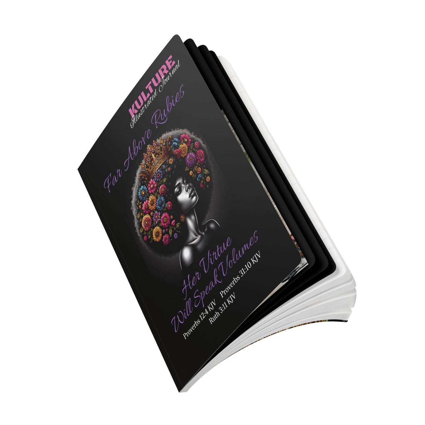 "Virtuous" Softcover Journal (with Inside Illustrations and Scripture)