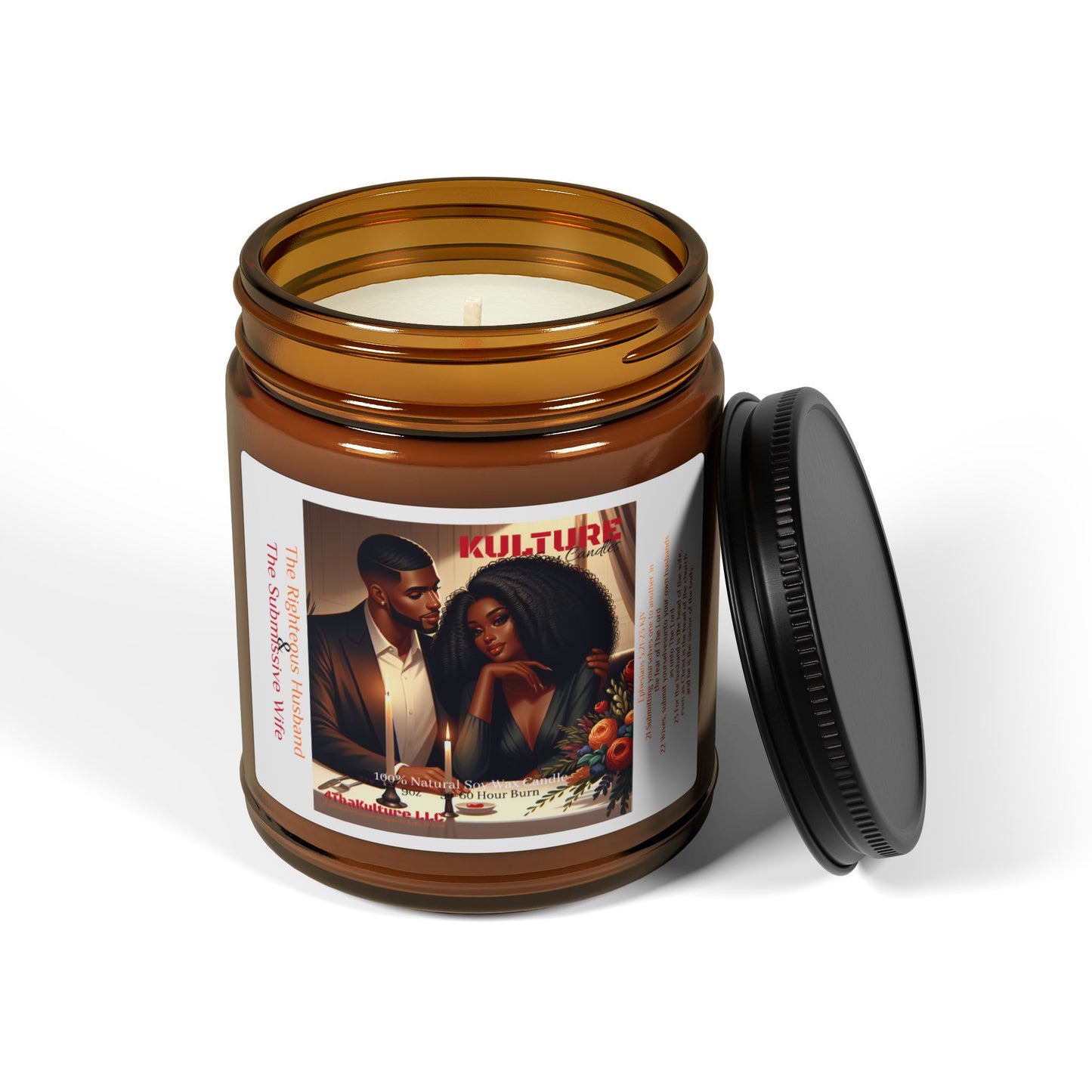 "The Righteous Husband & Submissive Wife"-Scented Soy Candle (Amber Jar)