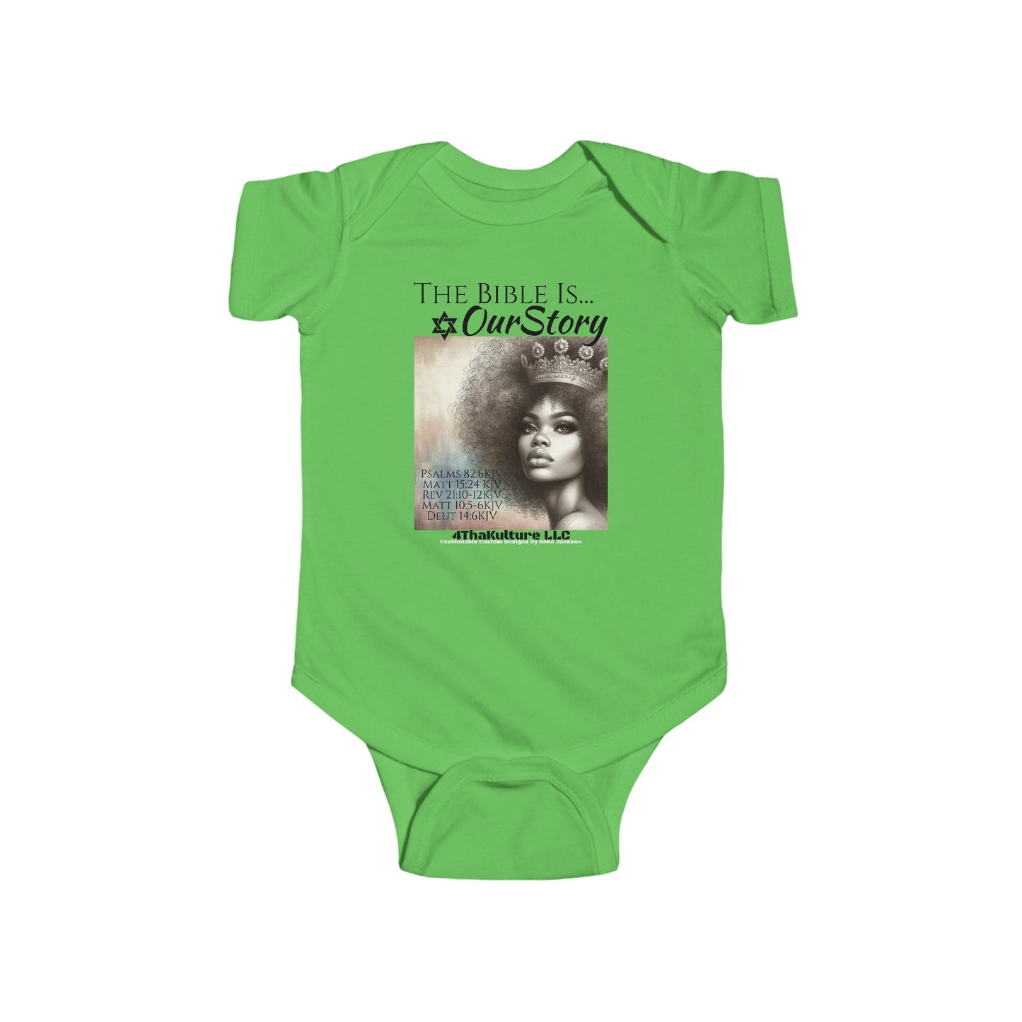 The Bible Is Our Story- GIRL'S Infant Jersey Bodysuit